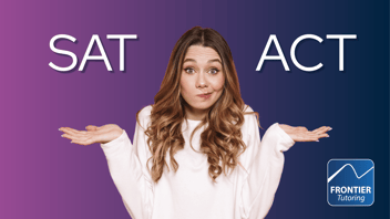 A woman stands in front of a gradient background shrugging her shoulders. Above her right shoulder is the word 